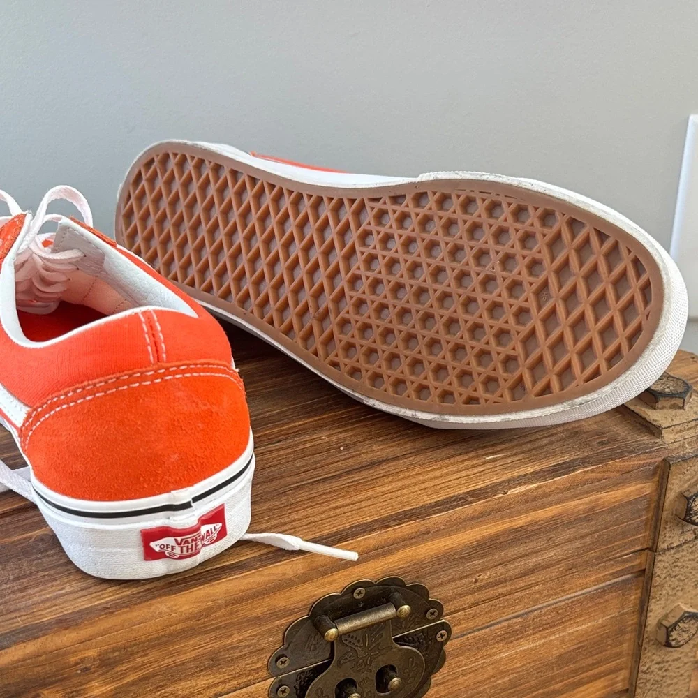 Vans Bold Orange and White Sneakers - Picture 3 of 3